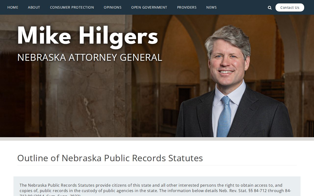 Cheyenne County booking-record request source, Nebraska public-records guidance