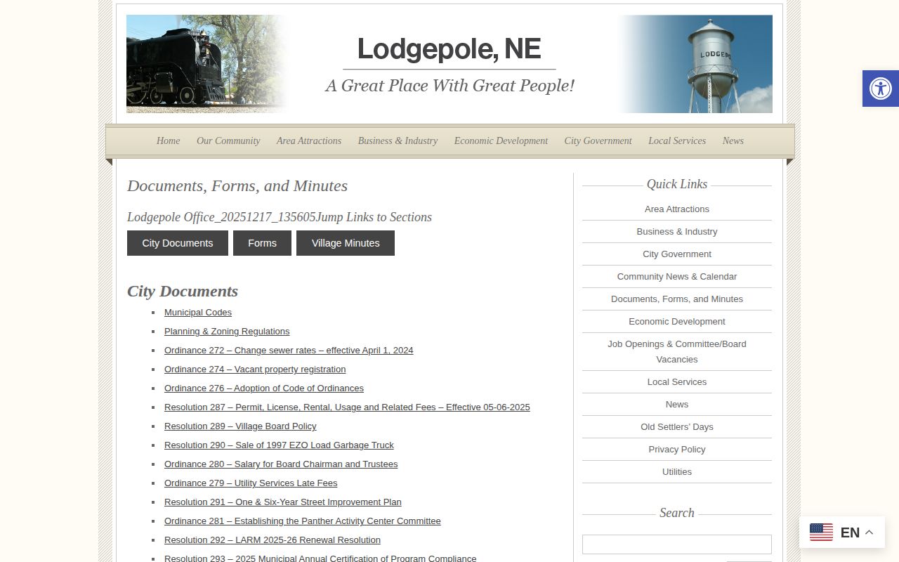 Lodgepole public-records request source for local arrest record context
